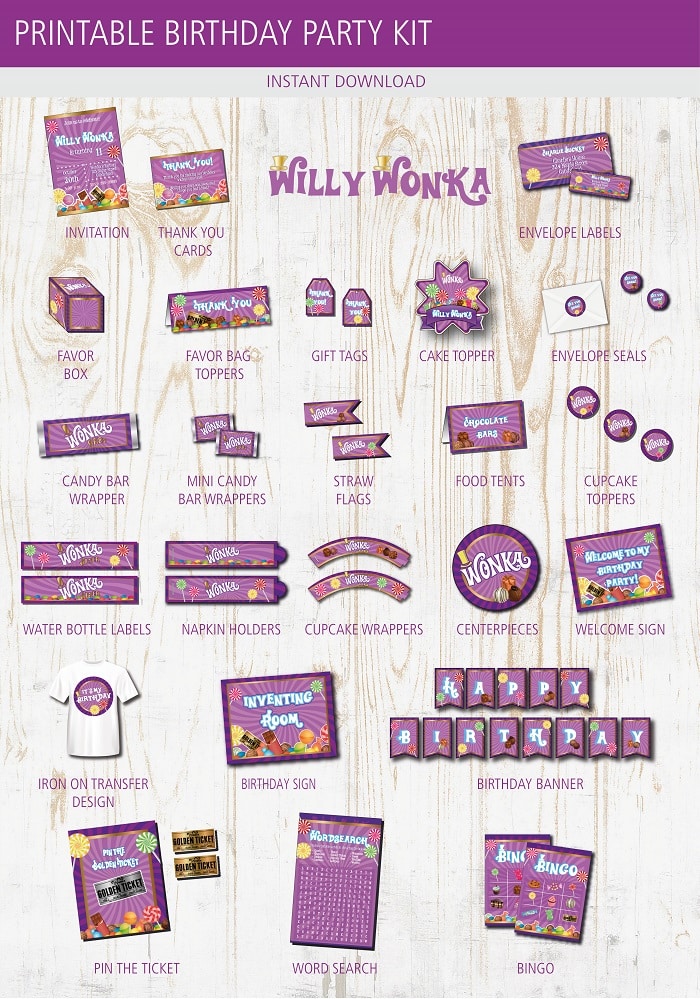 Willy Wonka Birthday Party Printables Archives Birthday Buzzin