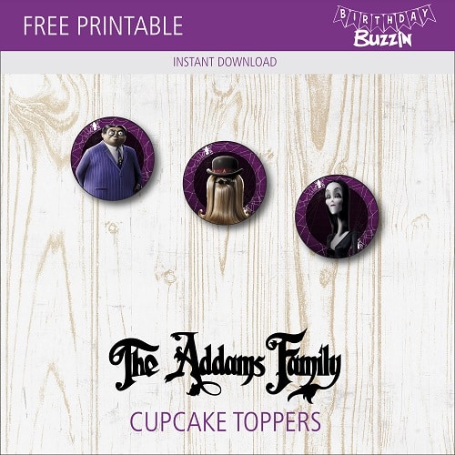 Free Printable Addams Family Cupcake Toppers