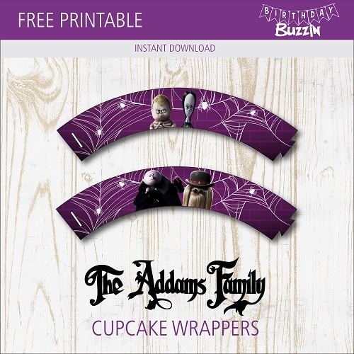 Free Printable Addams Family Cupcake Wrappers