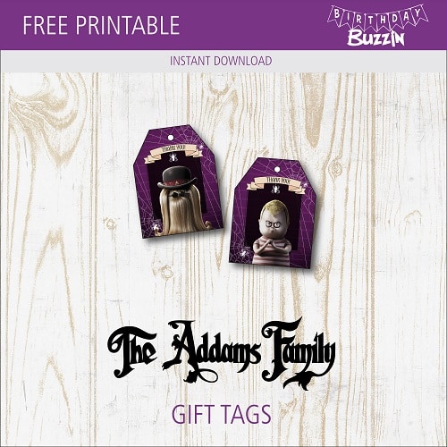 Free Printable Addams Family Favor Tags
