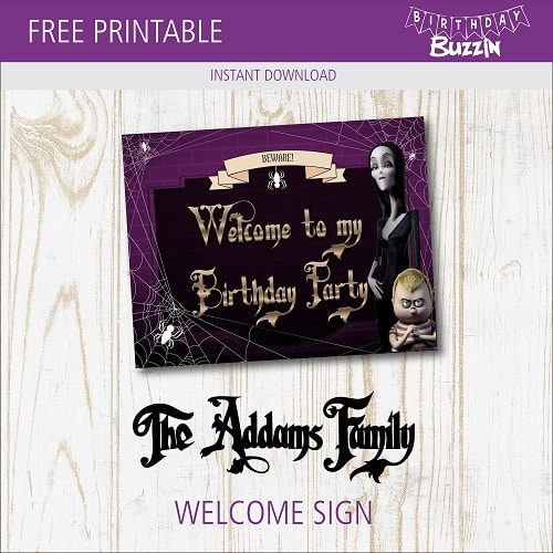 Free Printable Addams Family Welcome Sign