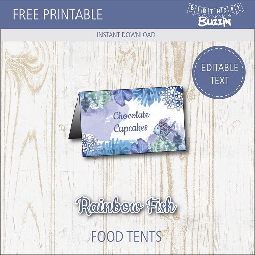 Free Printable The Rainbow Fish Food tents