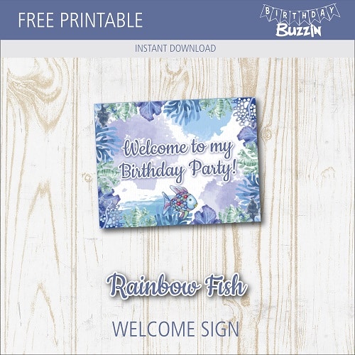 Free Printable The Rainbow Fish Welcome Sign