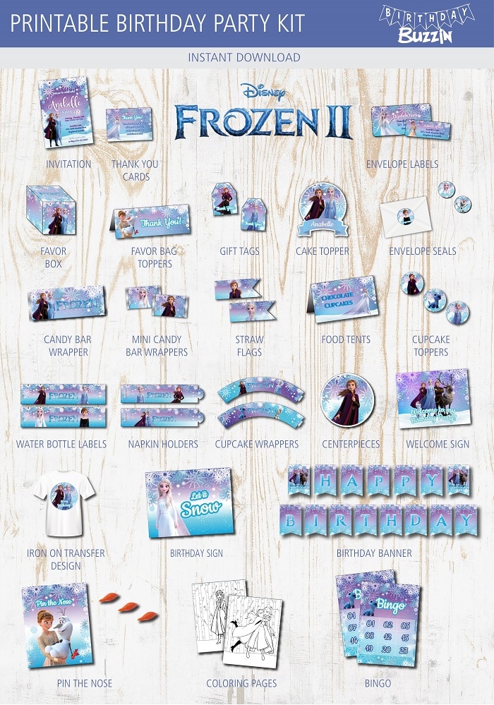 frozen birthday party printable kit birthday buzzin
