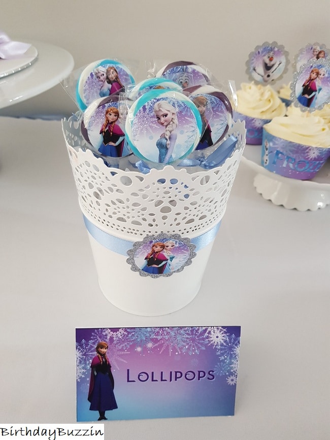 Frozen birthday party favors - lollipops