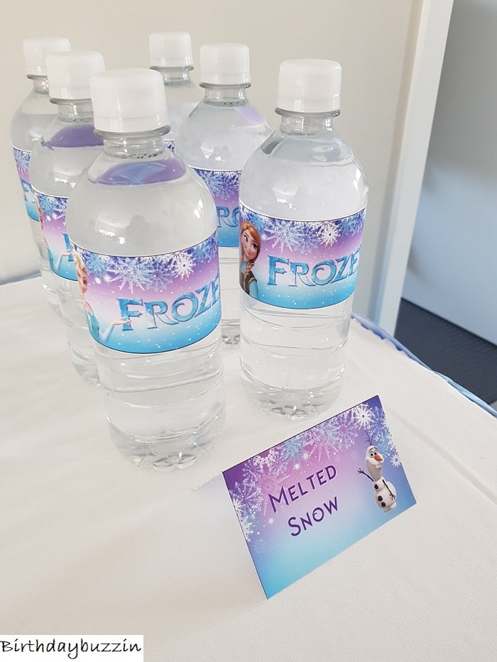 Frozen birthday party favors - melted ice drinks