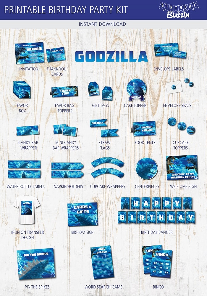 Free Printable Godzilla Water Bottle Labels
