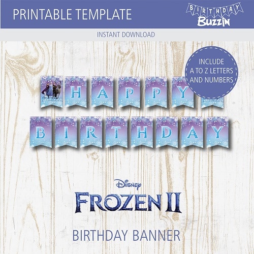 Printable Frozen 2 Birthday Banner Birthday Buzzin
