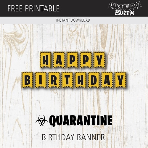 Free Printable Quarantine Birthday Banner