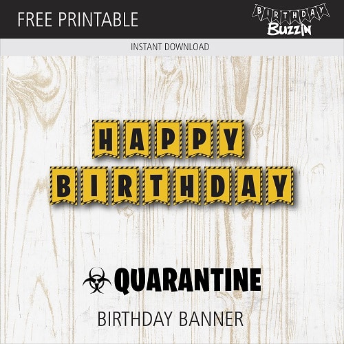 Free Printable Quarantine Birthday Banner Birthday Buzzin