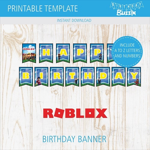 Printable Roblox Birthday Banner