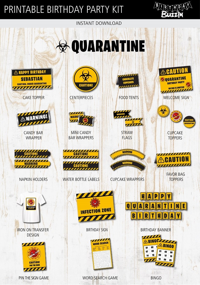 Quarantine Birthday Party Printable Kit