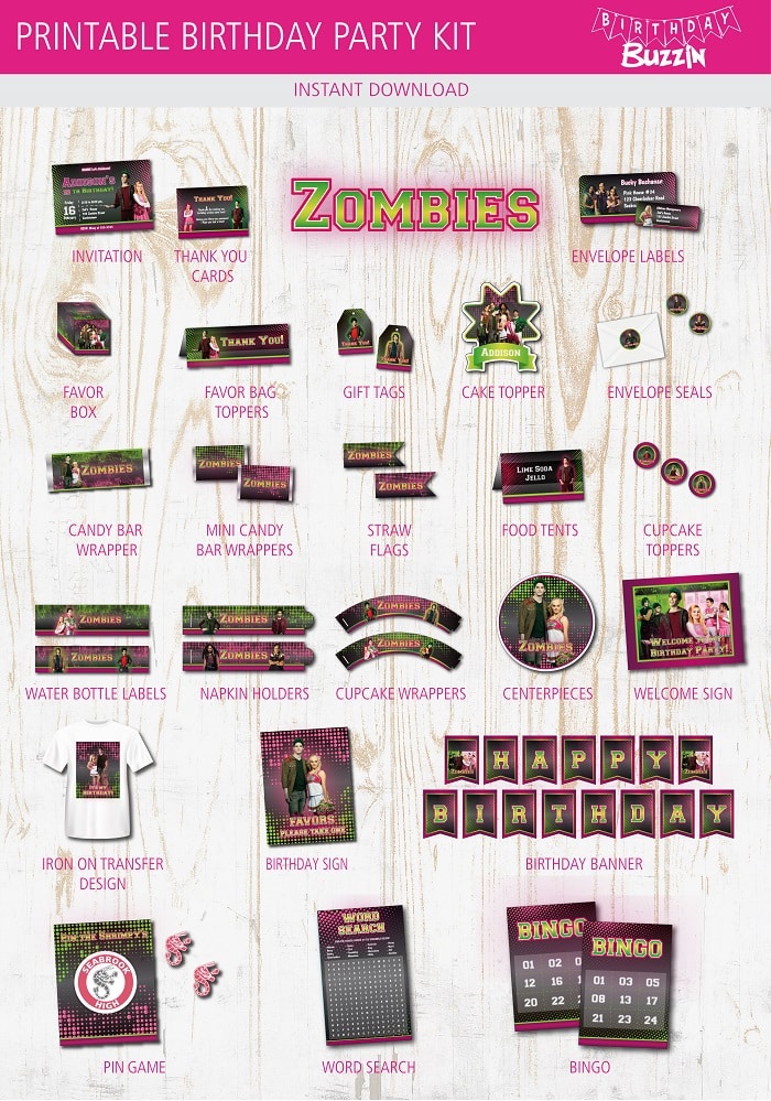 Disney Zombies Birthday Party Printable Kit