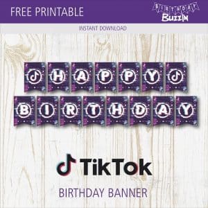 Free printable TikTok Birthday Banner