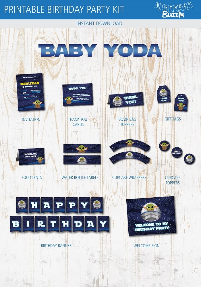 Baby Yoda Birthday Party Printable Kit