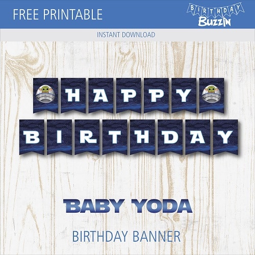 Free Printable Baby Yoda Birthday Banner