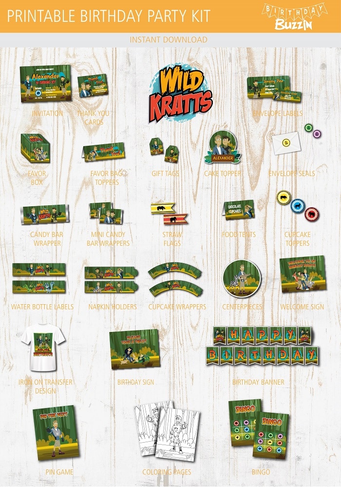 Wild Kratts Birthday Party Printable Kit