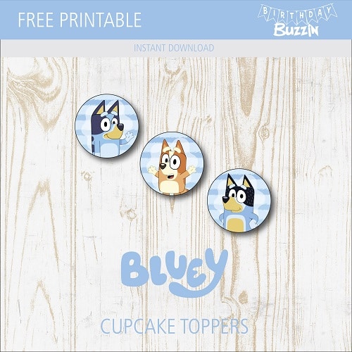 Free Printable Bluey Cupcake Toppers