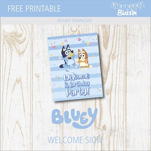 Free Printable Bluey Welcome Sign