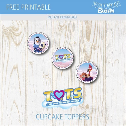 Free printable TOTS Cupcake Toppers
