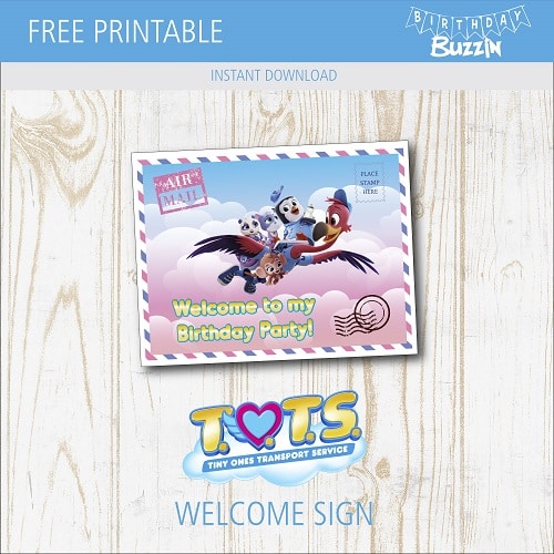 Free printable TOTS Welcome Sign