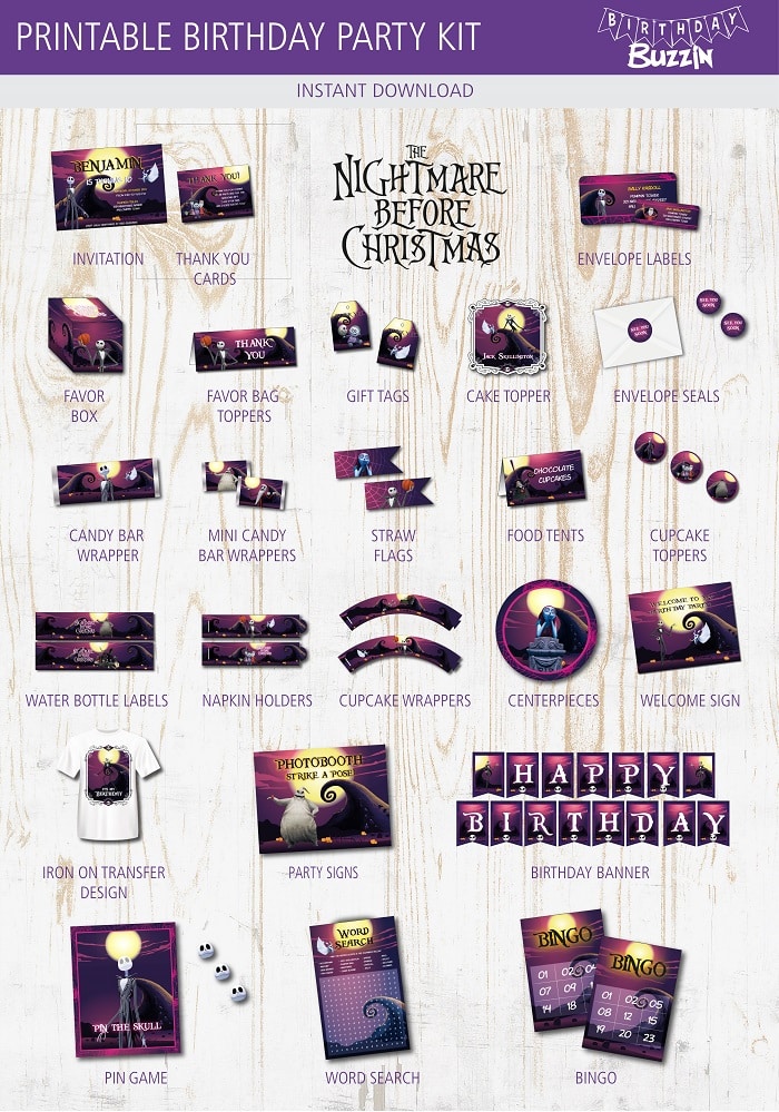 Nightmare Before Christmas Birthday Printable kit