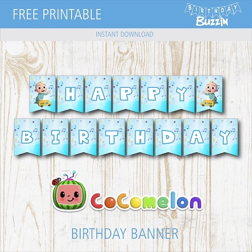 Free prinatable Cocomelon Birthday Banner