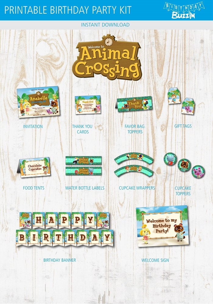 Animal Crossing Birthday Party Printable Kit