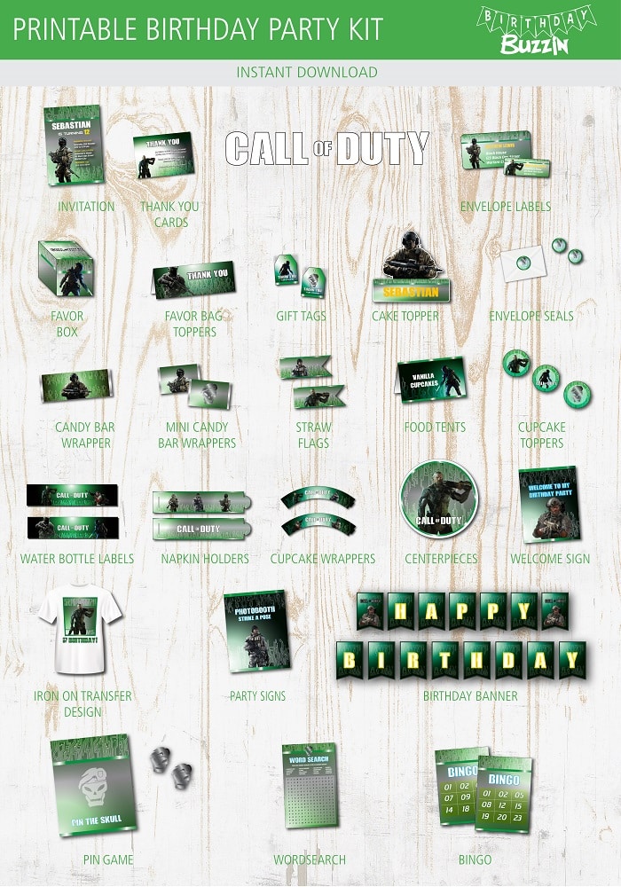 Call of Duty Birthday Party Printable Kit