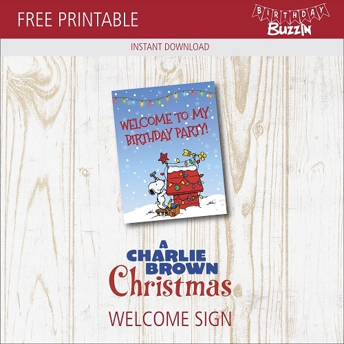 Free Printable Charlie Brown Christmas Welcome Sign