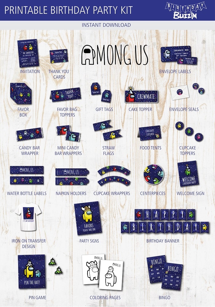 Among Us Birthday Party Printable Kit