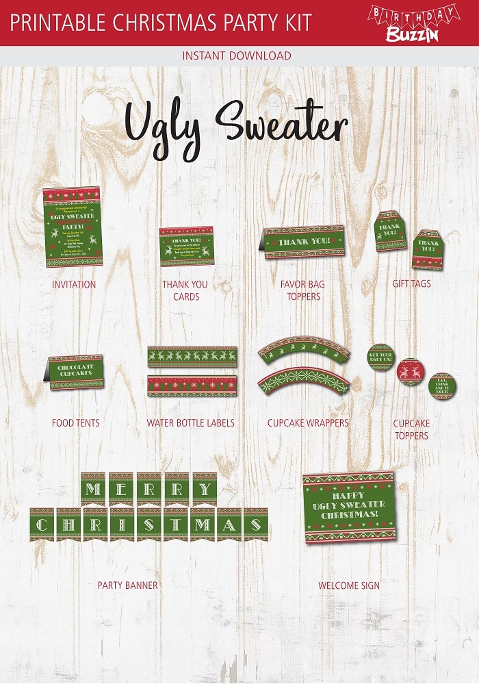 Ugly Christmas Sweater Printable Party Kit