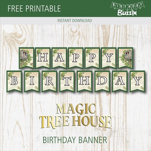 Free Printable Magic Tree House Birthday Banner