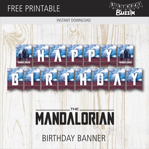 Free Printable Mandalorian Birthday Banner