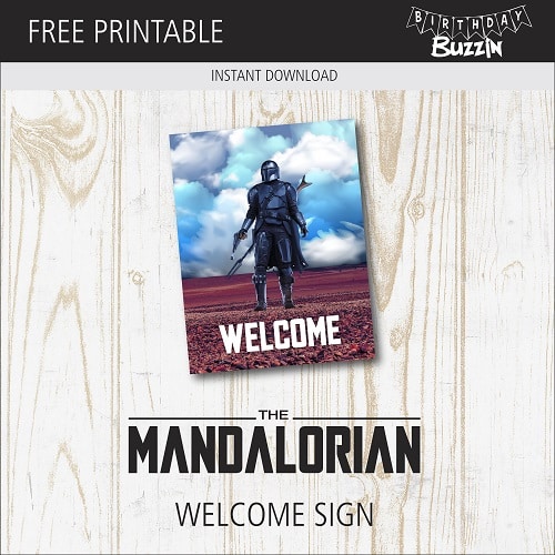Free Printable Mandalorian welcome sign