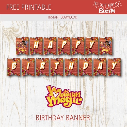 Free Printable Motown Magic Birthday Banner