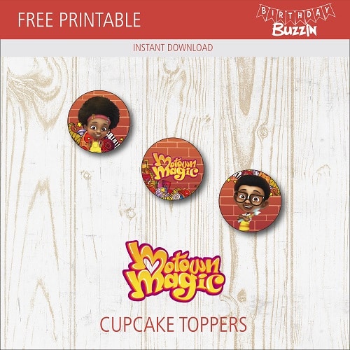 Free Printable Motown Magic Cupcake Toppers