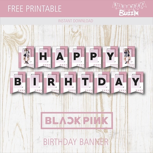 Free printable Blackpink Birthday Banner