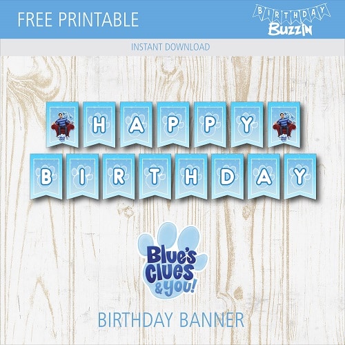 Free Printable Blue S Clues Birthday Banner Birthday Buzzin