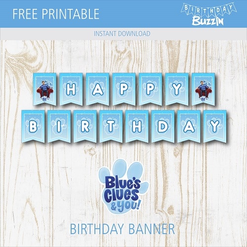 Free Printable Blue s Clues Birthday Banner Birthday Buzzin Free Printable Blue s Clues Birthday Banner Birthday Buzzin