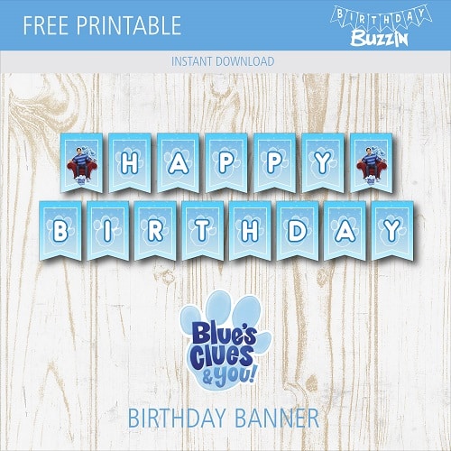 Free Printable Blue s Clues Birthday Banner Birthday Buzzin