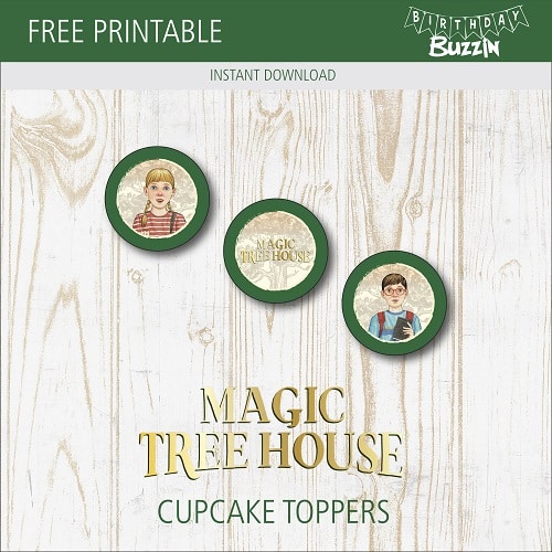 Free printable Magic Tree House Cupcake Toppers
