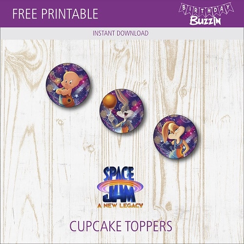 Free Printable Space Jam 2 Cupcake Toppers