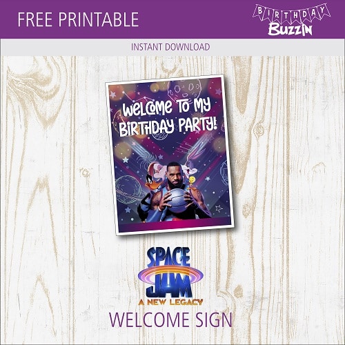 Free Printable Space Jam 2 Welcome Sign