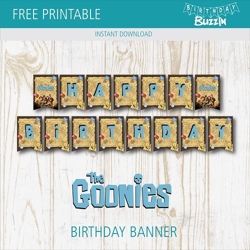 Free Printable The Goonies Birthday Banner