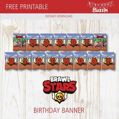 Free Printable Brawl Stars Birthday Banner