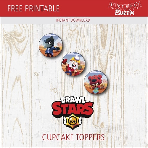 Free Printable Brawl Stars Cupcake Toppers