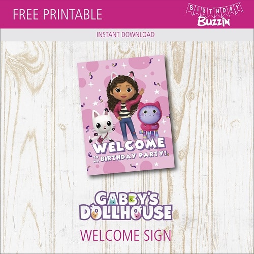 Free Printable Gabby's Dollhouse Welcome Sign
