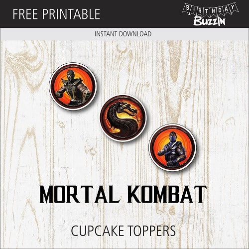 Free Printable Mortal Kombat Cupcake Toppers
