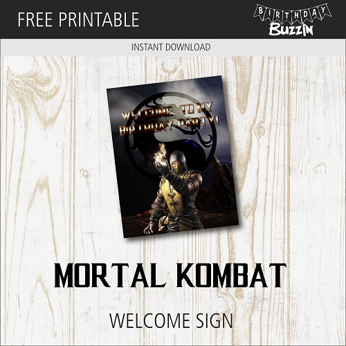 Free Printable Mortal Kombat Welcome Sign